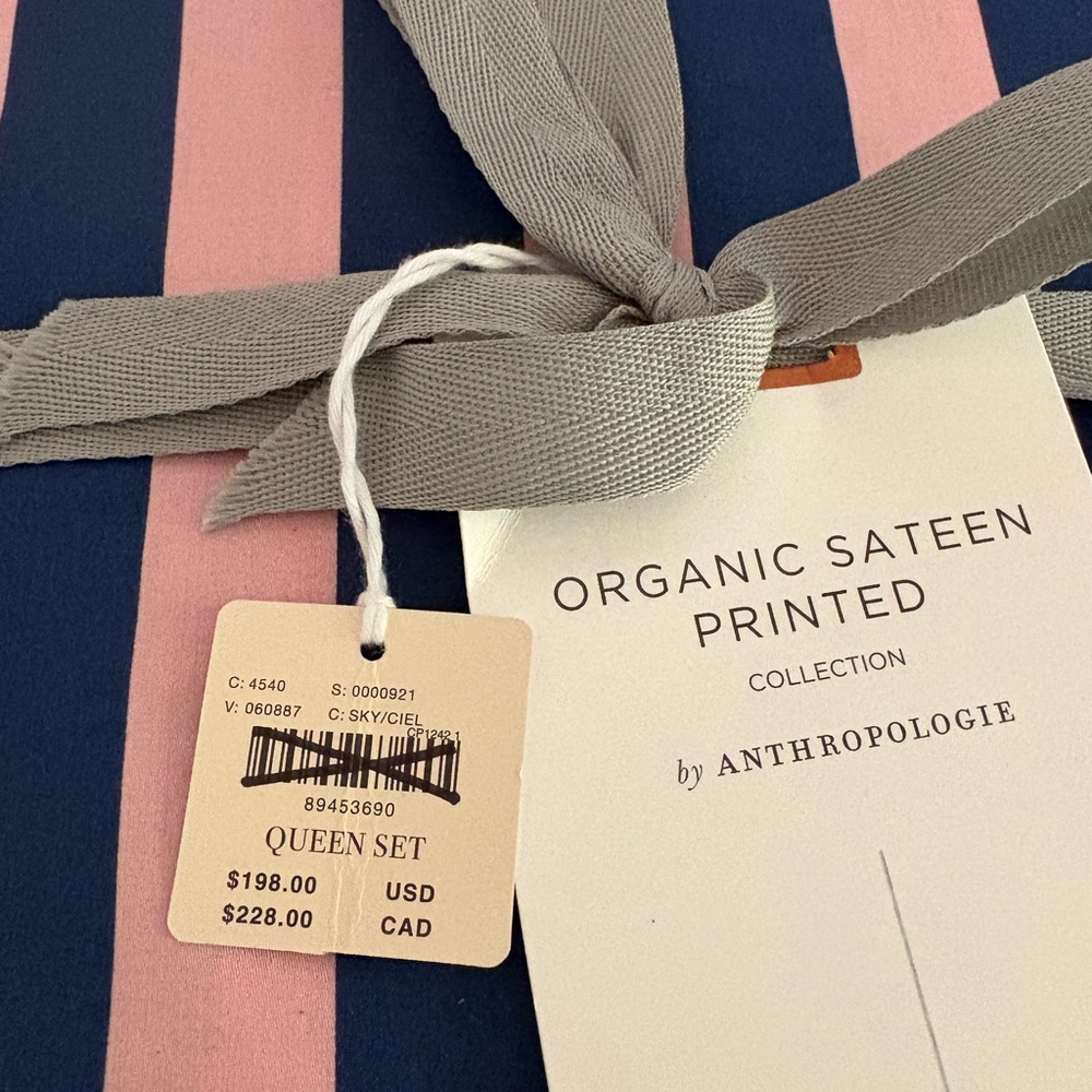NWT Anthropologie The Organic Cotton Sateen Printed Set Size Queen - Picture 5 of 10